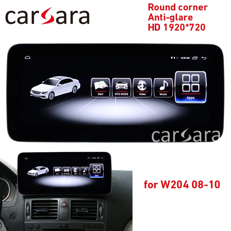 Автомобильная навигация Android плеер C class W204 Круглый Угловой экран C200 антибликовый