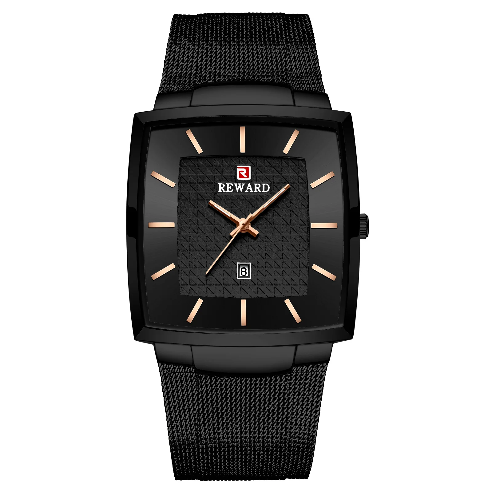 Новинка модные квадратные мужские наручные часы ультра-тонкие светящиеся мужские наручные часы с датой лучший бренд класса люкс водонепроницаемые мужские часы подарок для мужчин - Цвет: Black