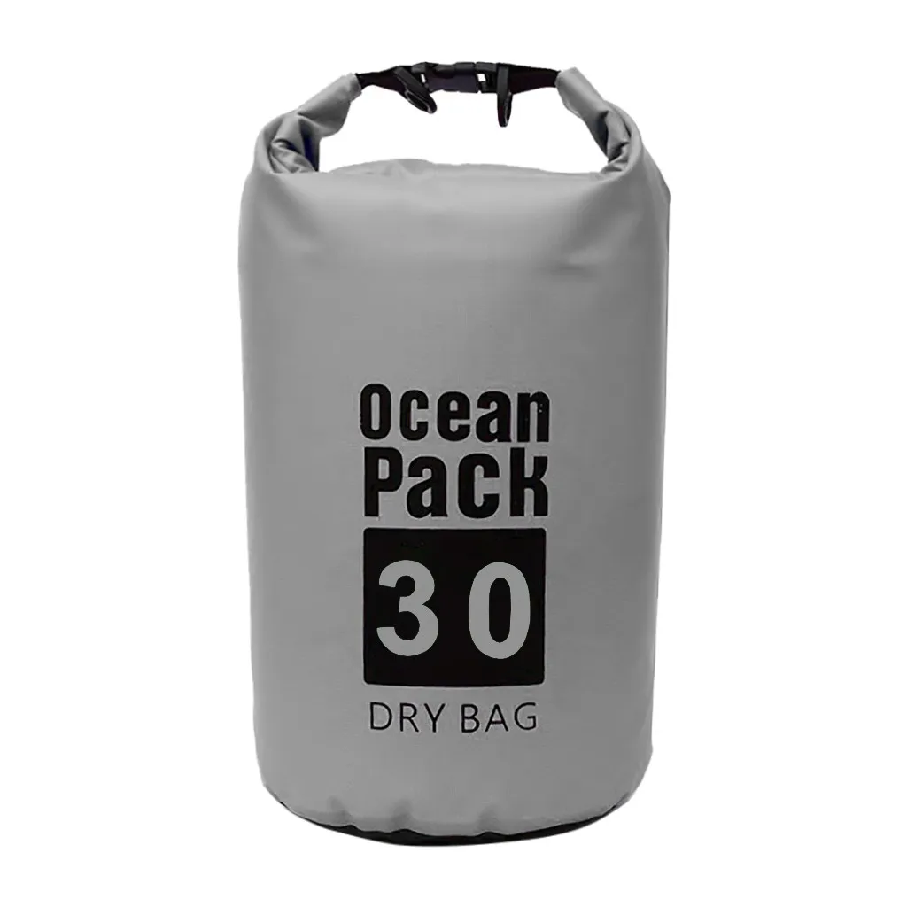 Gray 30L Открытый водонепроницаемый плавательный мешок для каноэ плавающий лодочный каяк Кемпинг водонепроницаемая сумка мешок 30L водонепроницаемый рюкзак для путешествий - Цвет: Gray