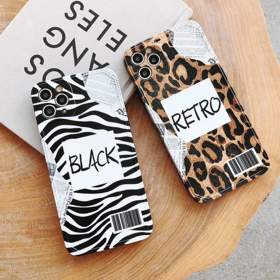 

Luxury Sexy Leopard Print Shockproof Soft Silicone Phone Case For iPhone 11 12 Pro Max 12Mini 7 8 Plus XR X XS Matte Back Cove