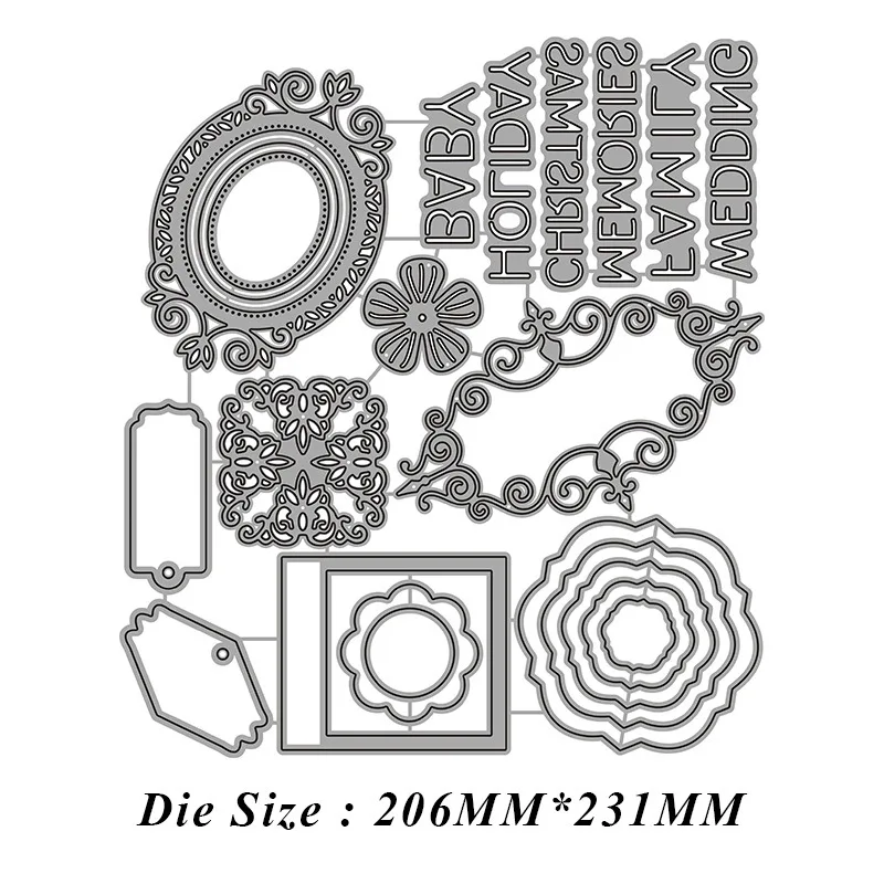 

Christmas Cut Die Large Photo Album Combination Accessories Metal Cutting Dies Diy Molds Scrapbooking Paper Making Die Crafts