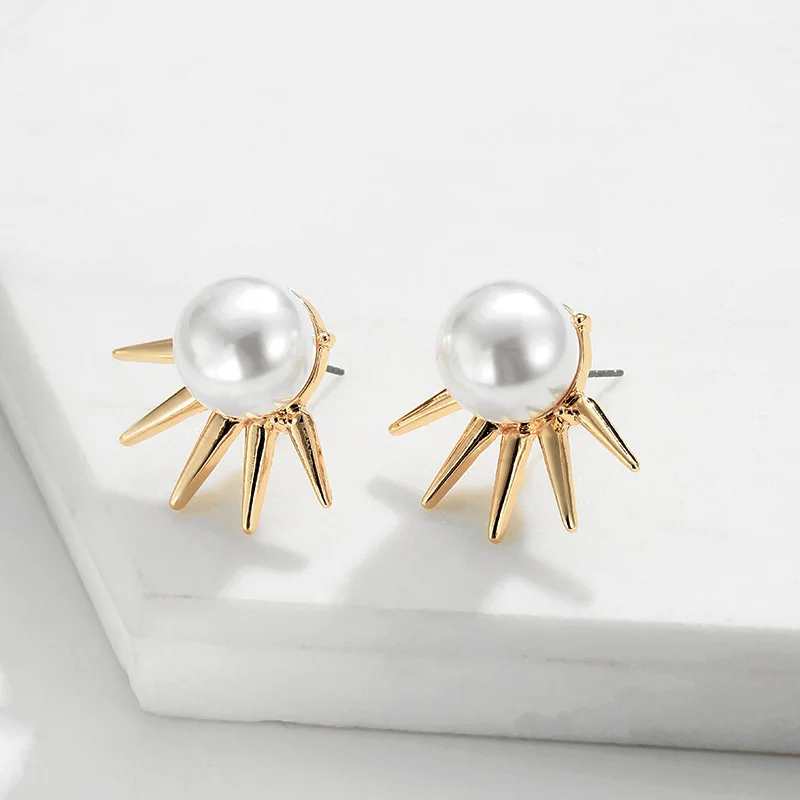 

pearl stud earrings gold color earrings for women simulated cross earring party christmas jewelry gift for friends