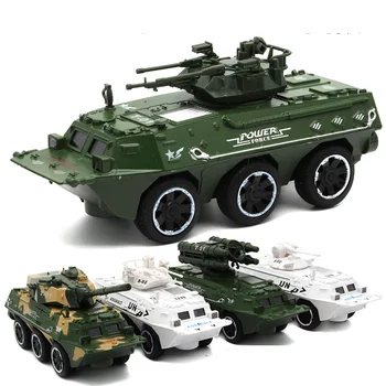 

Electronic Sound & Light UN Peacekeeping Tank Antiaircraft missile armoured vehicle car Alloy collection model Military Fan gift