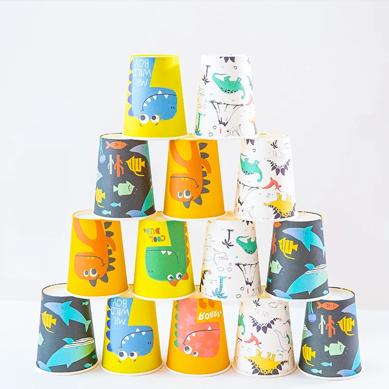 

8pcs New Cartoon Paper Cups Disposable Tableware Juice Cup Wedding Birthday Party DIY Decoration Baby Shower Tableware Supply