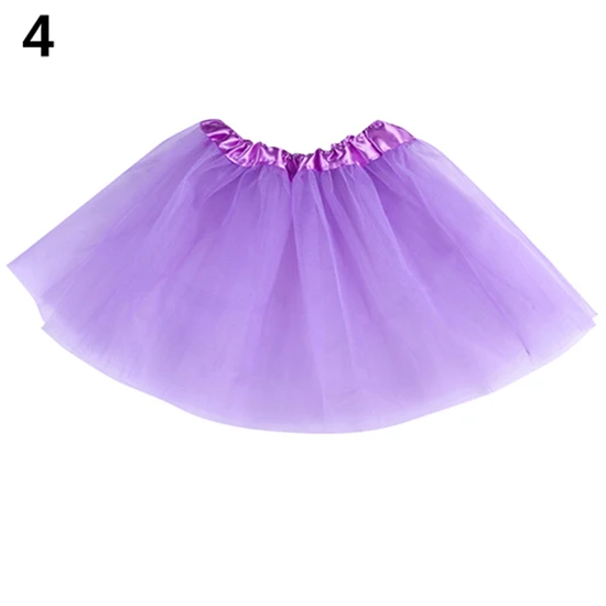 Милая многослойная фатиновая Пышная юбка с эластичной резинкой на талии для девочек; платье принцессы с юбкой-пачкой; детская сценическая юбка для девочек - Цвет: Light Purple