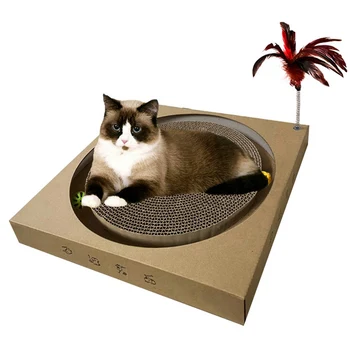 

Cat Training Toy Kitten Scratch Board Pad Corrugated Scratcher Soft Bed Mat Claws Care Toys Scratch Resistant Cat Clawing Board
