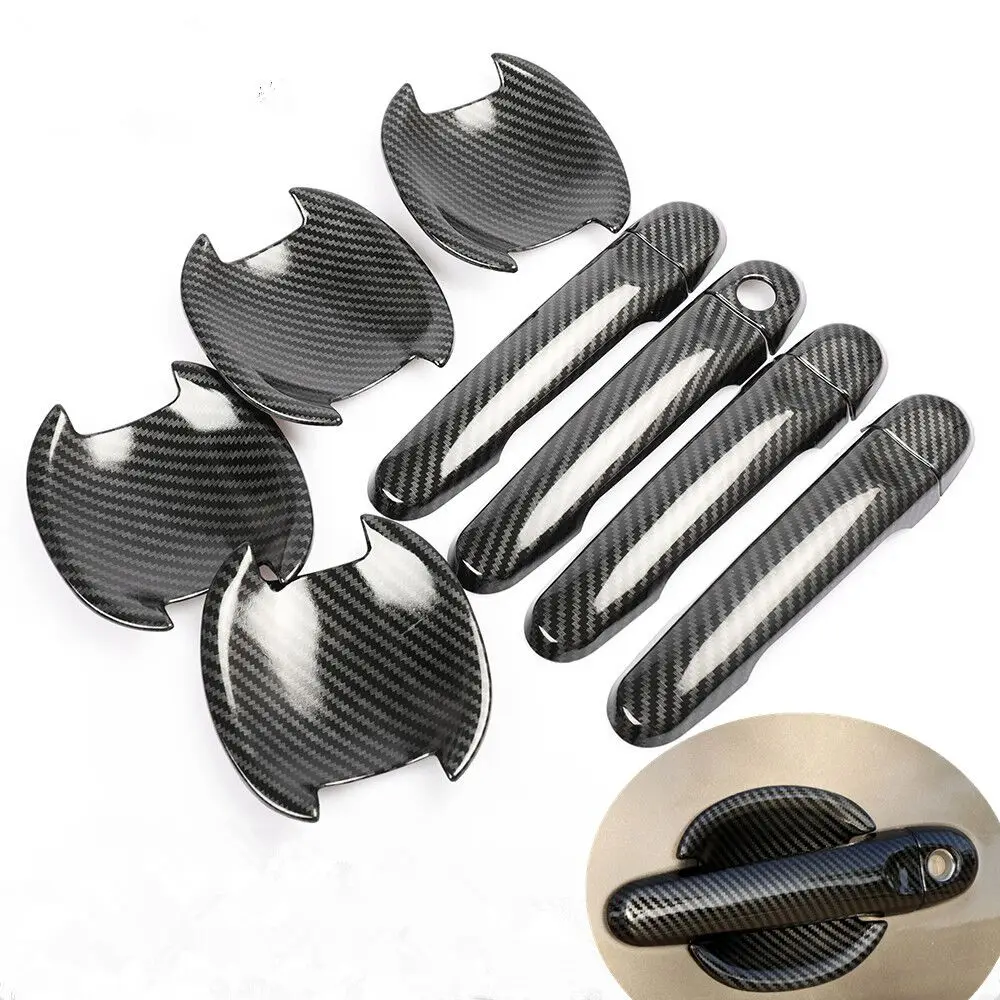 Для Nissan March Micra K13 2010-2015 углеродное волокно хромированная Автомобильная дверная