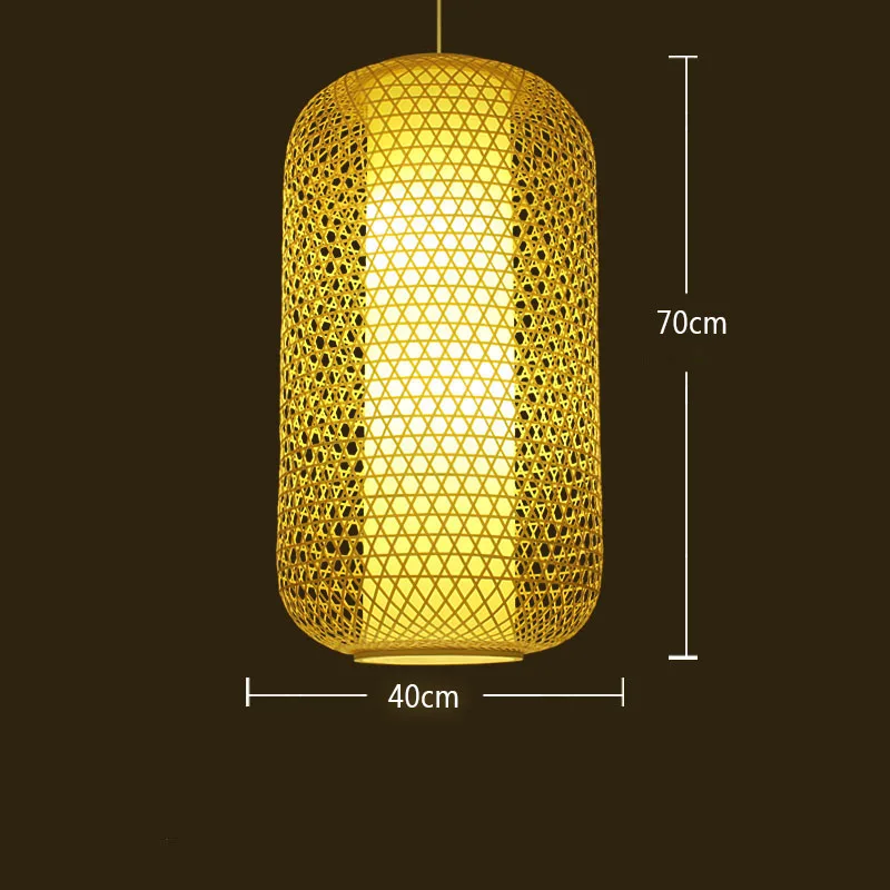 В японском стиле бамбуковое подвесной светильник s светильник ing Лофт светодиодный подвесной светильник для столовой гостиной спальни светильник для учебы подвесной светильник - Цвет корпуса: 40cmX70cm