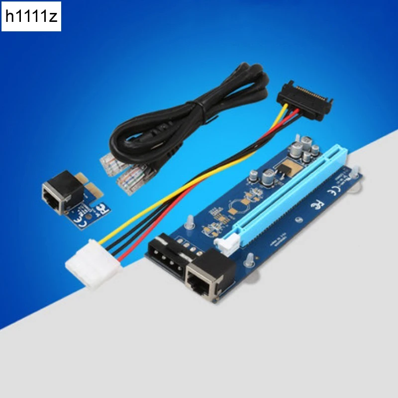 Computer Cable & Connectors PCIE Riser Card PCI Express PCIE 1X to 16X Adapter 6Pin 4Pin Molex Power RJ45 Cable for Miner Mining