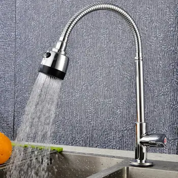 

Copper Single Cold Water Faucet Universal 360° Rotate Faucet for Kitchen Sink Washing Basin