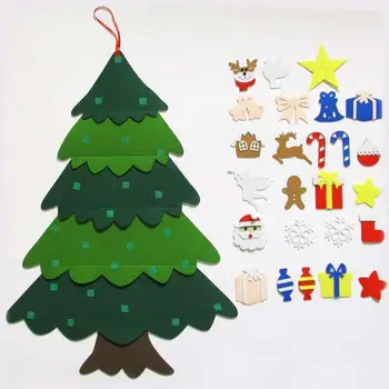 

Creative DIY Felt Christmas Tree New Year Gifts Kids Toys Artificial Tree Wall Hanging Ornaments Christmas Decoration for Home