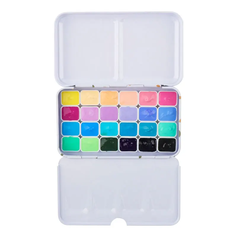 Candy color watercolor paint box 24 colors/1ml Portable mini watercolor paint Beginner Macaron set art supplies - Image 5
