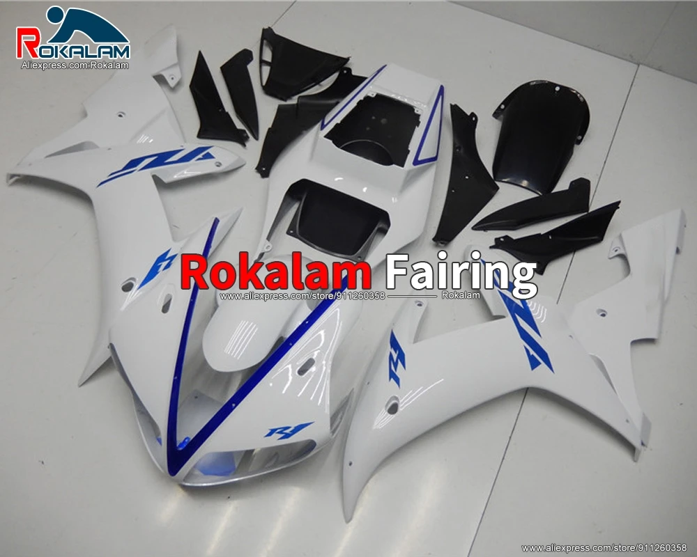 Kit Carrozzeria Moto Per Yamaha R1 2002 2003 Yzf1000 02 03 Carenature Moto Sportive Bianche Nere Blu (Stampaggio Ad Iniezione)