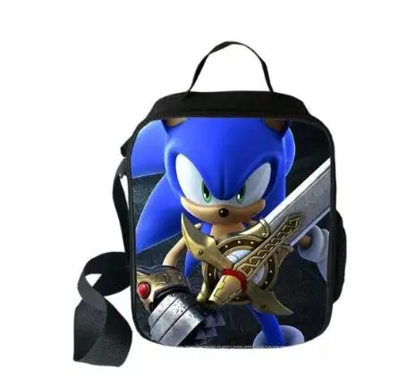 Мультяшная сумка для ланча с изображением героев из мультфильма Super Mario Bros Sonic Boom Hedgehogs, сумка для пикника и путешествий, сумка для хранения еды, Детская сумка для мальчиков и девочек, сумка-мессенджер - Цвет: picture color