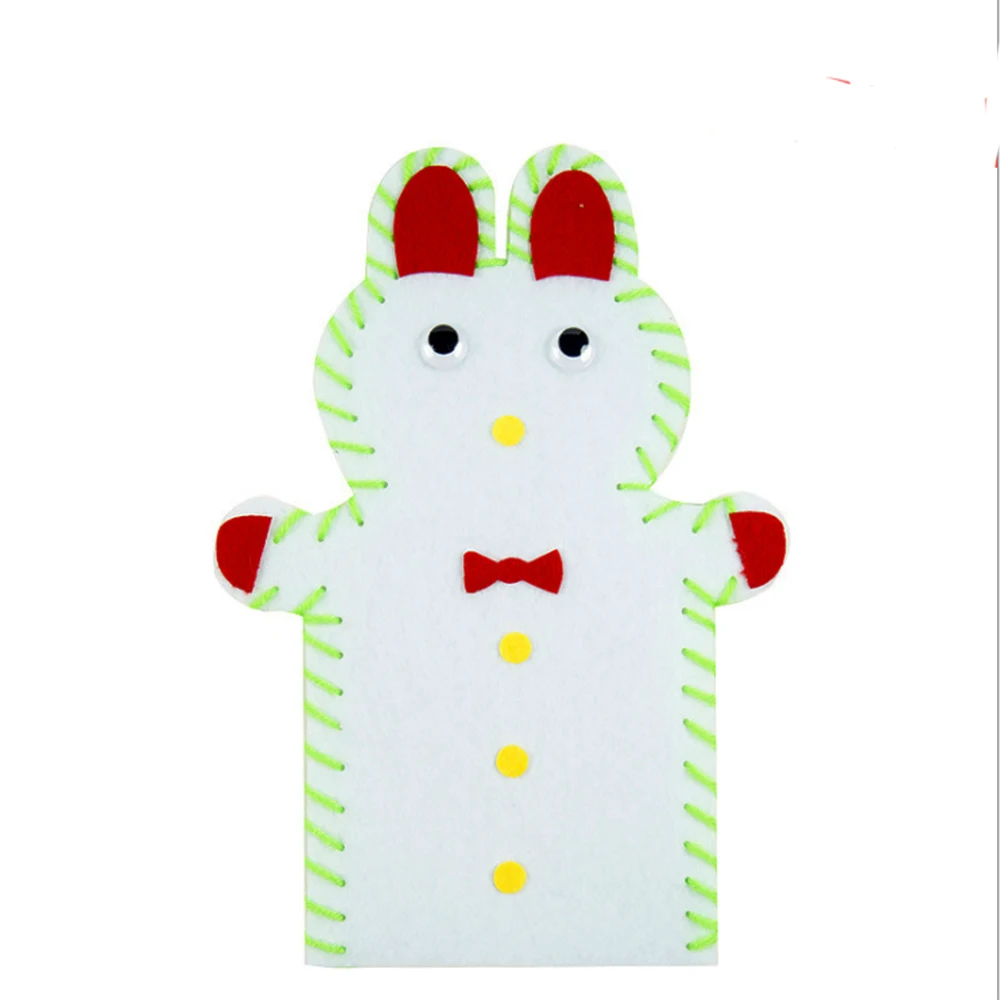 3pc Cute Animals DIY Sewing Kit Kids Felt Toys For Children Hand Puppet Theater Craft