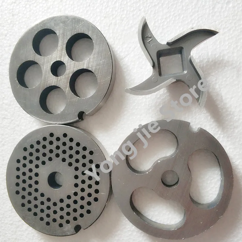 4pcs Meat Grinder Plate Net Knife Meat Grinder Parts 12 3cr13 Stainless Steel Meat Hole Plate