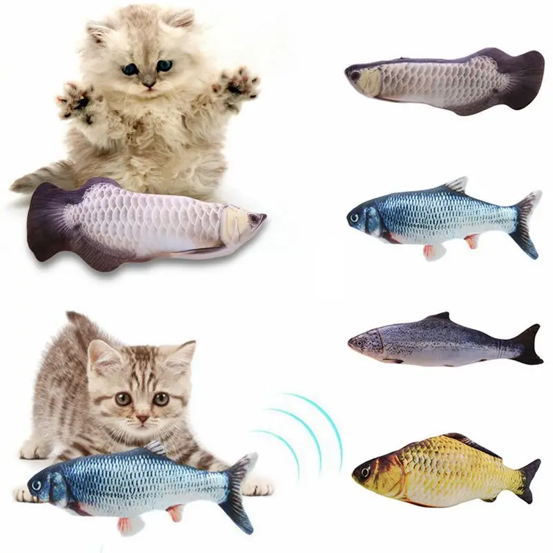 Электрическая игрушка-кошка плюшевая 3D интерактивная электронная USB-игрушка