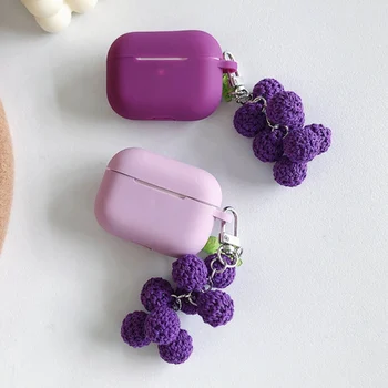 

Cute Grape Pendant Wireless Bluetooth Earphone Case For Apple AirPods Silicone Headphones Cases For AirpodsPro3 Protective Cover