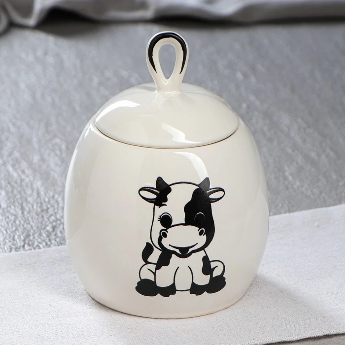 Сахарница &quotПетелька&quot 0 5 л белая телята 5037180 | Дом и сад