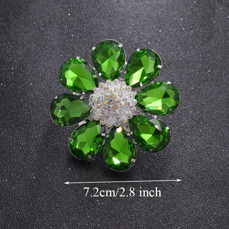 Good quality 7.2cm Adjustable Flower Rings for Women bright red Rhinestones crystal wedding jewelry Christmas gifts