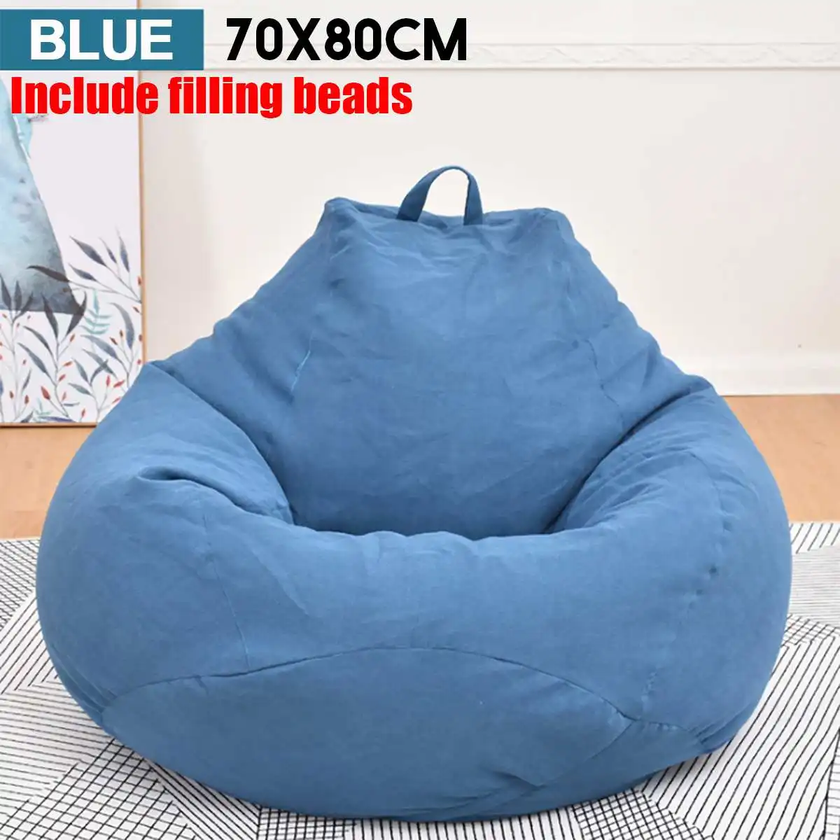 Kids Bean Bag 70x80cm Children Couch Lazy Chair Single Sofa Child Lounger with Filling EPS Beads Home Living Room Furniture Sofa image 3