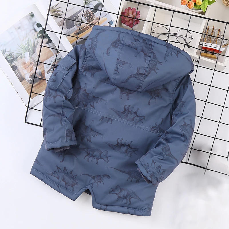 IYEAL Boys Winter Jacket Children Long Sleeve Hooded Active Windbreaker Teenage Clothes Big Boys Velvet Sport Coat Outwear