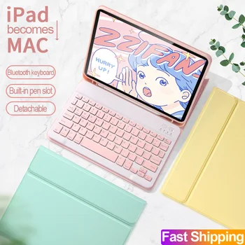

For iPad Pro 11 2020 2018 2th generation Bluetooth Keyboard Mouse Case For NEW iPad Pro 12.9 4th Candy Color Smart Leather Cover