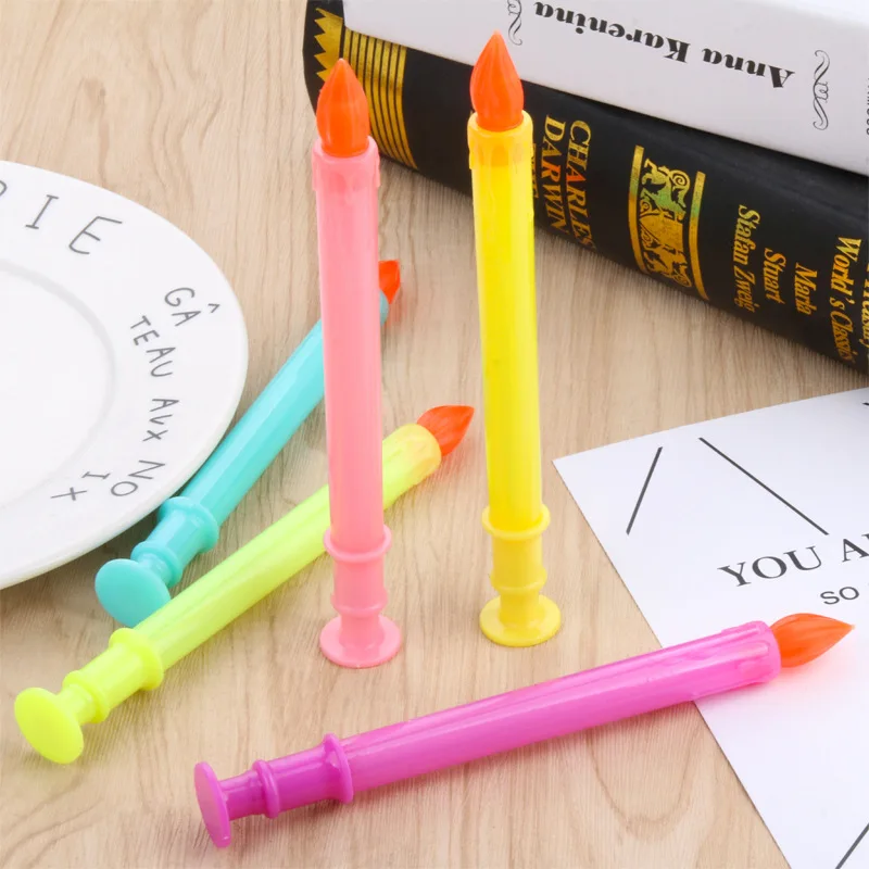 50PCS Candle Modeling Neutral Pen Flame Candle Black Water-based Gel Pens Student Stationery Supplies
