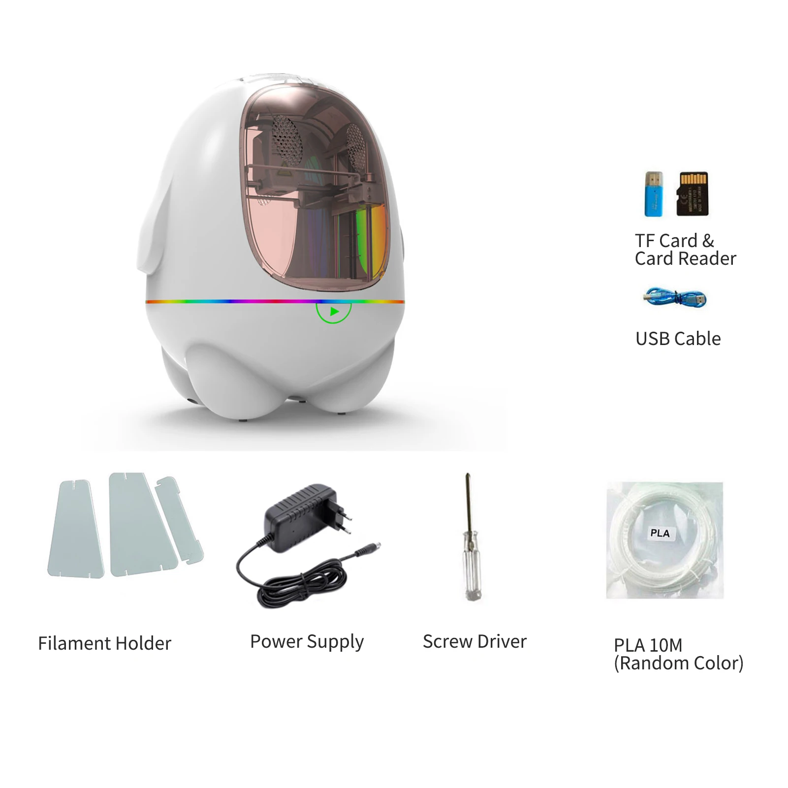 EasyThreed Mini Desktop 3D Printer Full Assembled 80x80x100mm Size No Heated Bed Mute Printing with TF Card PLA Sample Filament resin printer 3D Printers