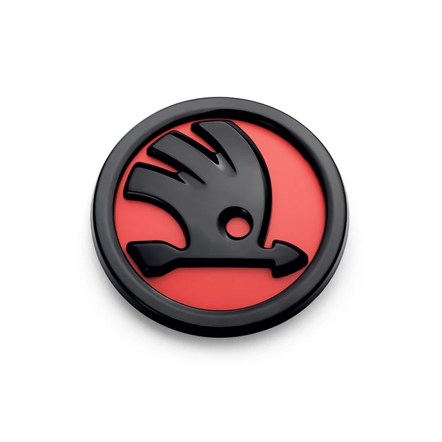 80/90mm Car Emblem ABS Front Hood Bonnet Rear Trunk Decor Sticker For Skoda Yeti Fabia Octavia 3 2 Kodiaq Karoq Rapid Yeti A5 A7 red-80mm