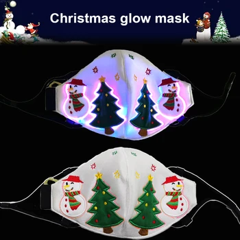 

Christmas Glowing Mask LED Light Up Mask Christmas Party Club Festival DIY Mask Holiday Mask Mascarilla Navidad Luces