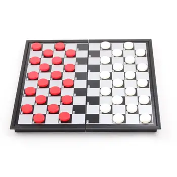 

Foldable Magnetic Checkers Game Board Kids Adults Amusement Intelligence Toy Travel Board Game Competition Toy