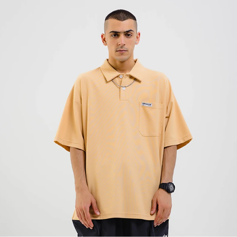 

Adererror shirt loose hip hop street men women Oversize Adererror square collar T-shirt Adererror khaki black brown T-shirt