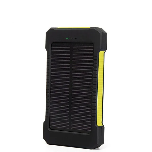 Портативное зарядное устройство для телефона, 20000 мА/ч, солнечное зарядное устройство, водонепроницаемый пылезащитный аккумулятор, двойной USB, быстрая зарядка, внешняя батарея - Цвет: Yellow-20000mAh