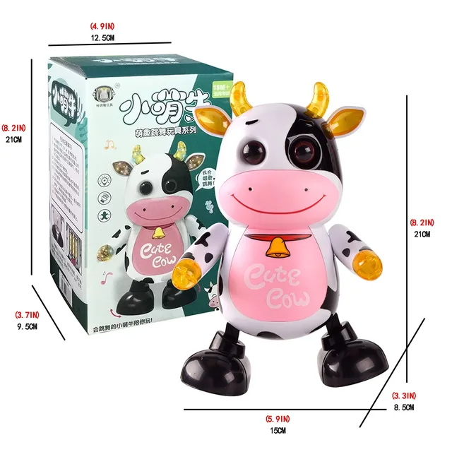 Hot Selling Dancing Cow Robot Toy With Light And Sound Guide Baby Crawling Leisure Educational Toy Children's Electric Toy 6