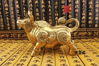 

Old antique Bronze Arts & Crafts Copper cattle decoration lucky zodiac cattle table decoration copper crafts cow