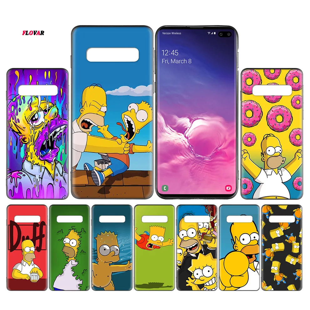 

The Simpsons Black TPU Case Cover For Samsung Galaxy Note 8 9 10 10+ S8 S9 S10e Plus 5G A30 A50 A70 A30s A50s Coque