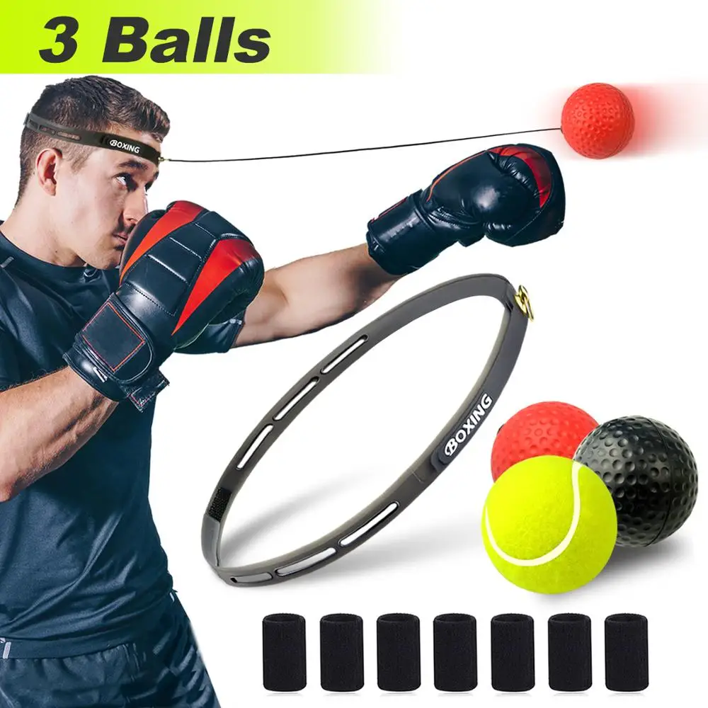 

BXIO Boxing Reflex Balls 3 Difficulty, Fight Training Set for Hand Eye Coordination, Reaction Speed and Agility for Kids and Adults