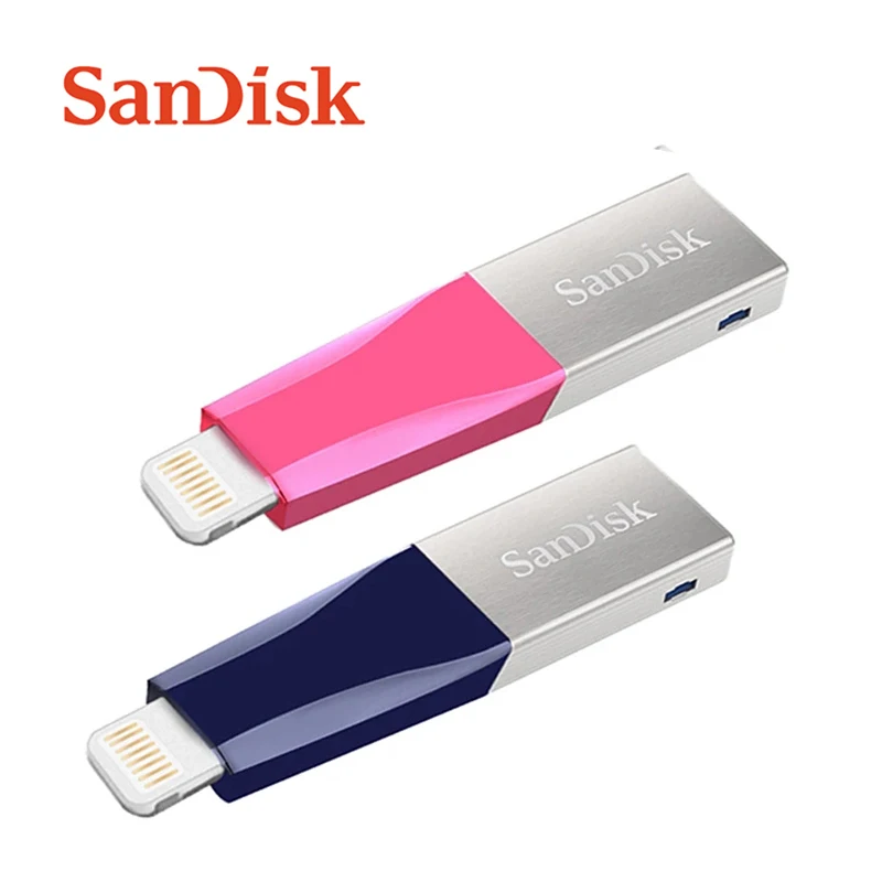 US $29.93 SanDisk Dual Pen Drive OTG Lightning Connector USB30 Flash Drive 256GB 128GB 64GB For IPhoneIPadIPod Metal Pen Drive U Disk