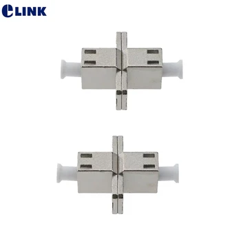 

50pcs LC Simplex fiber optic adapter with flange metal SM MM OM1OM2OM3OM4 SX FTTH coupler connector ELINK IL<0.2dB