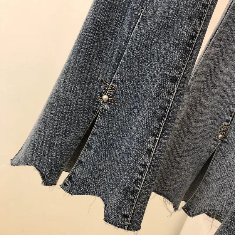 High Waist Female Flare Boyfriend Jeans For Women Plus Size Streetwear Stretch Denim Pant Fat Mom Jeans Skinny Jeans Woman