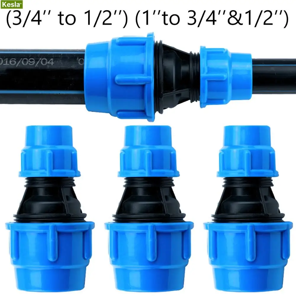 

3PCS 1'' to 3/4'' to 1/2'' Hose Repair Adapter Connector Reusable for Garden Drip Irrigation Tubing Greenhouse Flower Plant