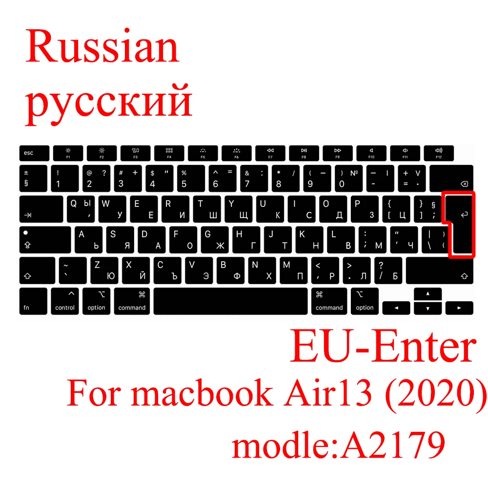 Russian Laptop Keyboard cover For macbook Air 13 2020 protective film  New Air13.3 A2179 silicone keyboard cover  Spanish Korea