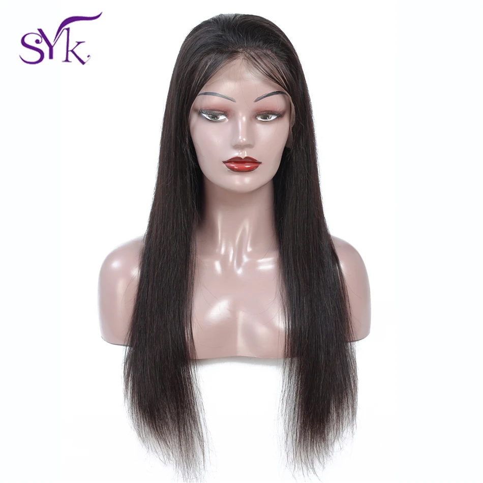 

SYK HAIR Lace Front Human Hair Wigs Pre Plucked 13Ч6 150% Density Remy Hair Brazilian Straight Lace Front Wigs For Women