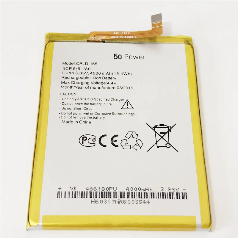 3 85 V 4000mAh CPLD 165 для Archos 50 Power аккумулятор Batterie Bateria Batteria batterij Batteri|battery for archos|battery