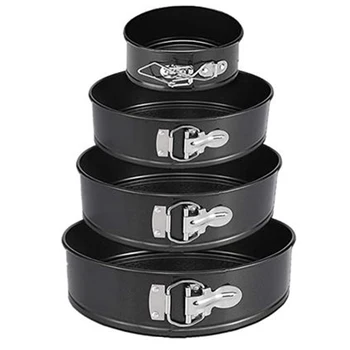 

4 Pcs Cheese Cake Pan Non-Stick Leak-Proof Cake Baking Pan Cake Baking Pan 12cm (Flat Bottom), 18cm, 20cm, 26cm
