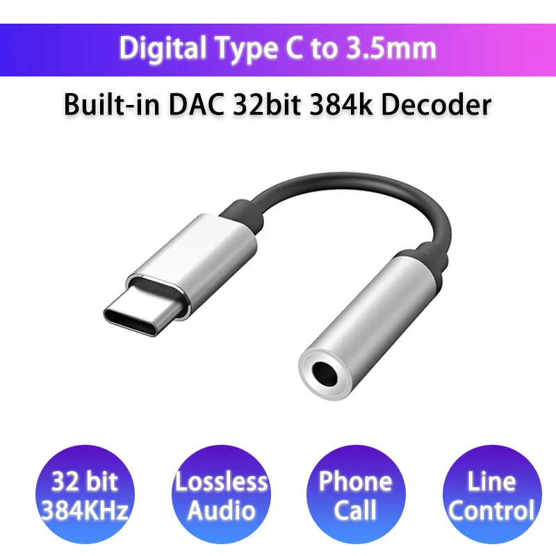 Металлический usb type C до 3,5 мм Цифровой аудио конвертер DAC 32 бит 384 кГц декодер AUX адаптер для Note10 iPad Pro OnePlus Pixel huawei