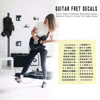 

Guitar Neck Fret Notes Sticker Beginner Electric Guitar Fingerboard Label Decals Clear Clarity Mark Enhance Memory Effect