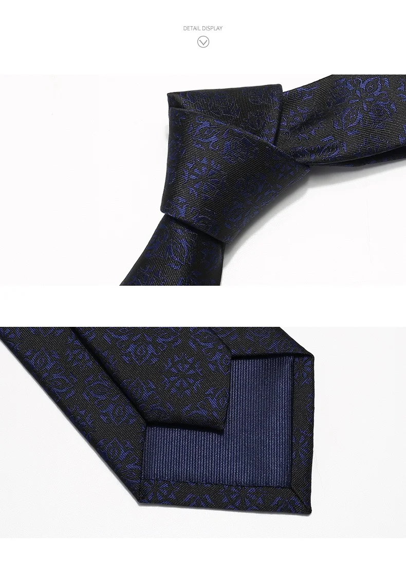 Высокое качество дизайнер новая мода Королевский синий цветок черный 8 см галстуки для мужчин галстук хост деловой строгий костюм с подарочной коробкой