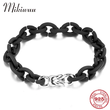 

New Simple Style Men Women Bracelet Classic Black Hard Rubber X Bracelets with Beads Accessories Fashion Jewelry Family Gifts